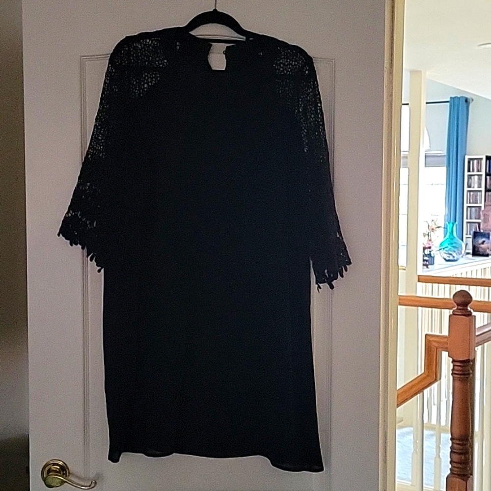 Black Chiffon & Lace Dress